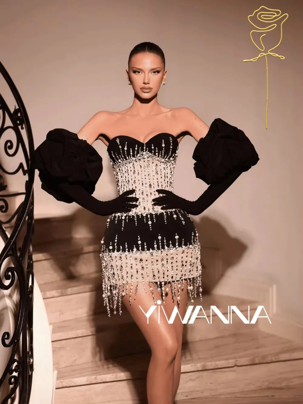 

Chic Exquisite Pearls Crystal Evening Dress Romantic Sweetheart Neck Homecoming Dresses For Party New Customized Cocktail Gown