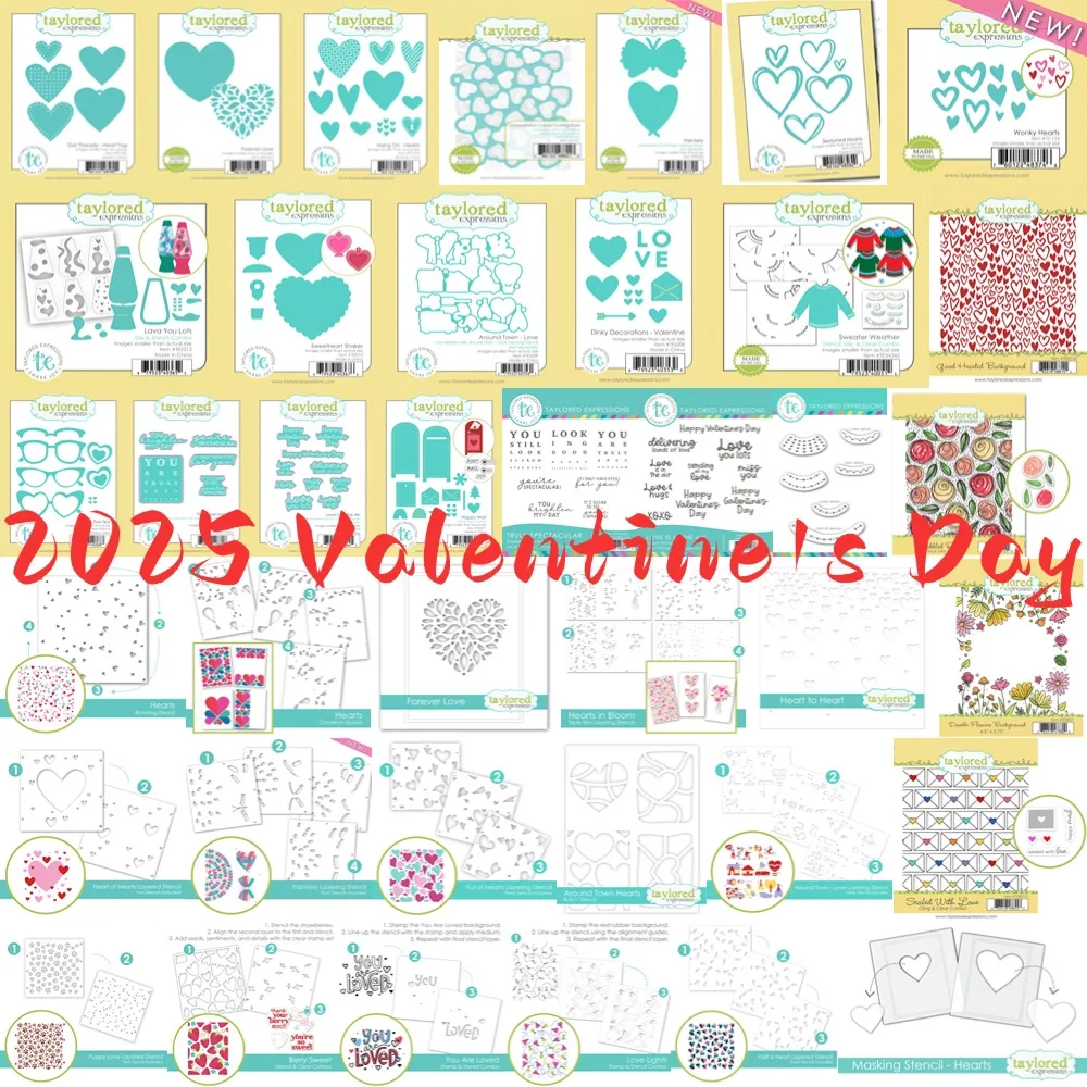 2025 Valentine's Day Truly Spectacular Metal Cutting Dies and Clear Stamps Cut Die Mold Blade Knife Punch Scrapbook Paper Craft