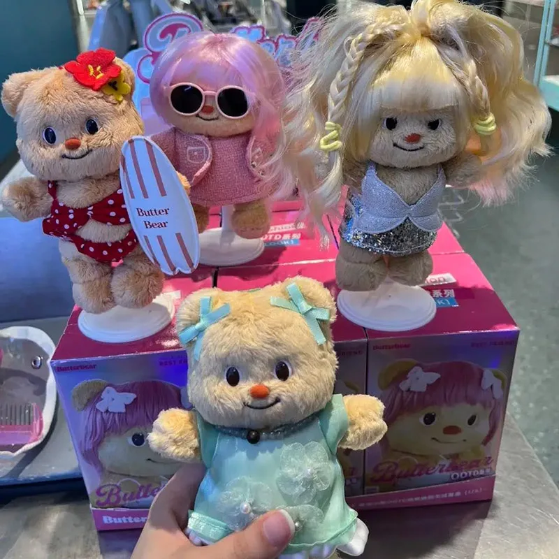 

Butter Bear Ootd Series Blind Box Toys Ornament Trendy Cute Plush Vinyl Bag Pendant Toy Mystery Box Christmas Gift Genuine