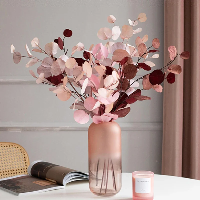 

Autumn Artificial Silk Flowers Wedding Home Decoration Plant Faux Leaves Eucalyptus Long Branch Fake Plants DIY Wall Arrangement