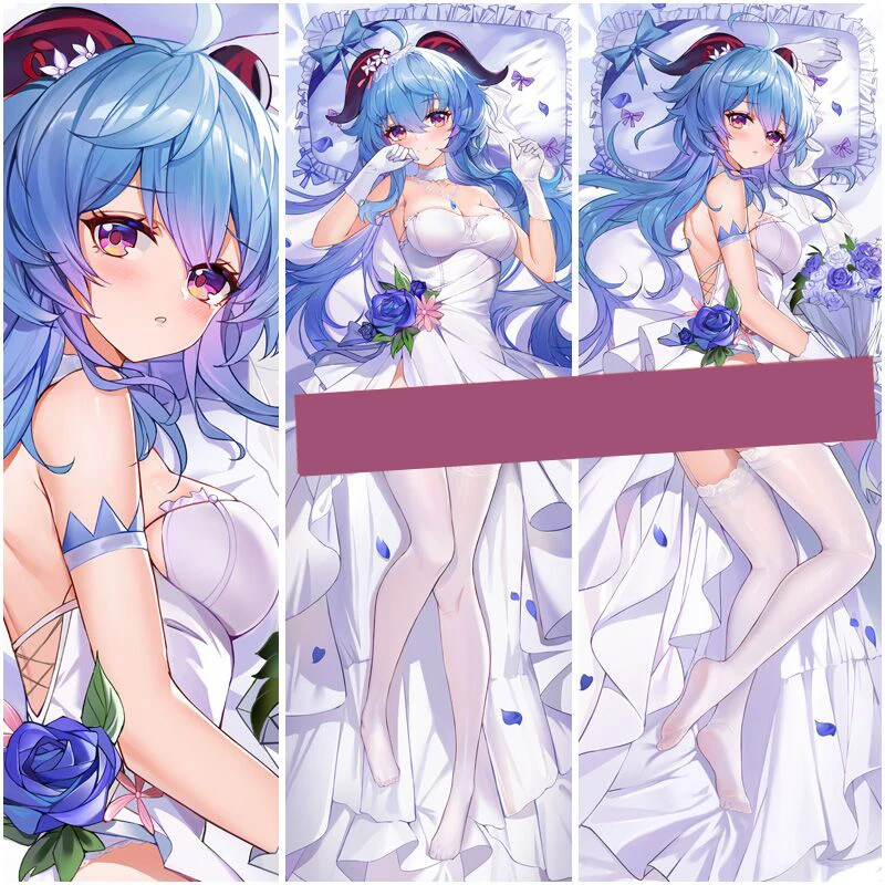 

180CM Genshin Impact Ganyu Anime Dakimakura Cover Costume Pillowcase 2-Side Printed Peachskin Bedding Hugging Body Pillow Case