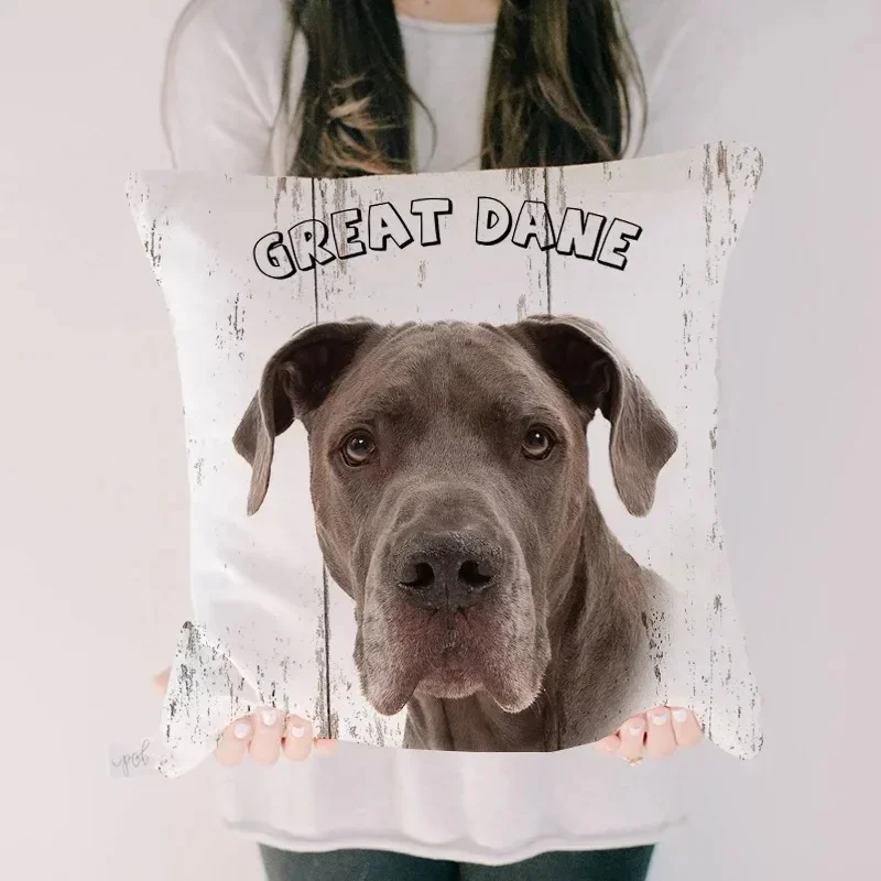 1PC 45*45cm Cute Dog Yorkie Pillow Case Pug Pillows Sofa Car Bed Sofa Pillow Case Bedroom Decoration Cushion Cover