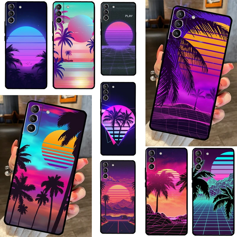 Synthwave Retro 80s Neon Case For Samsung Galaxy S23 Ultra S20 FE S21 FE Note 10 20 S8 S9 S10 Plus S22 Ultra Cover