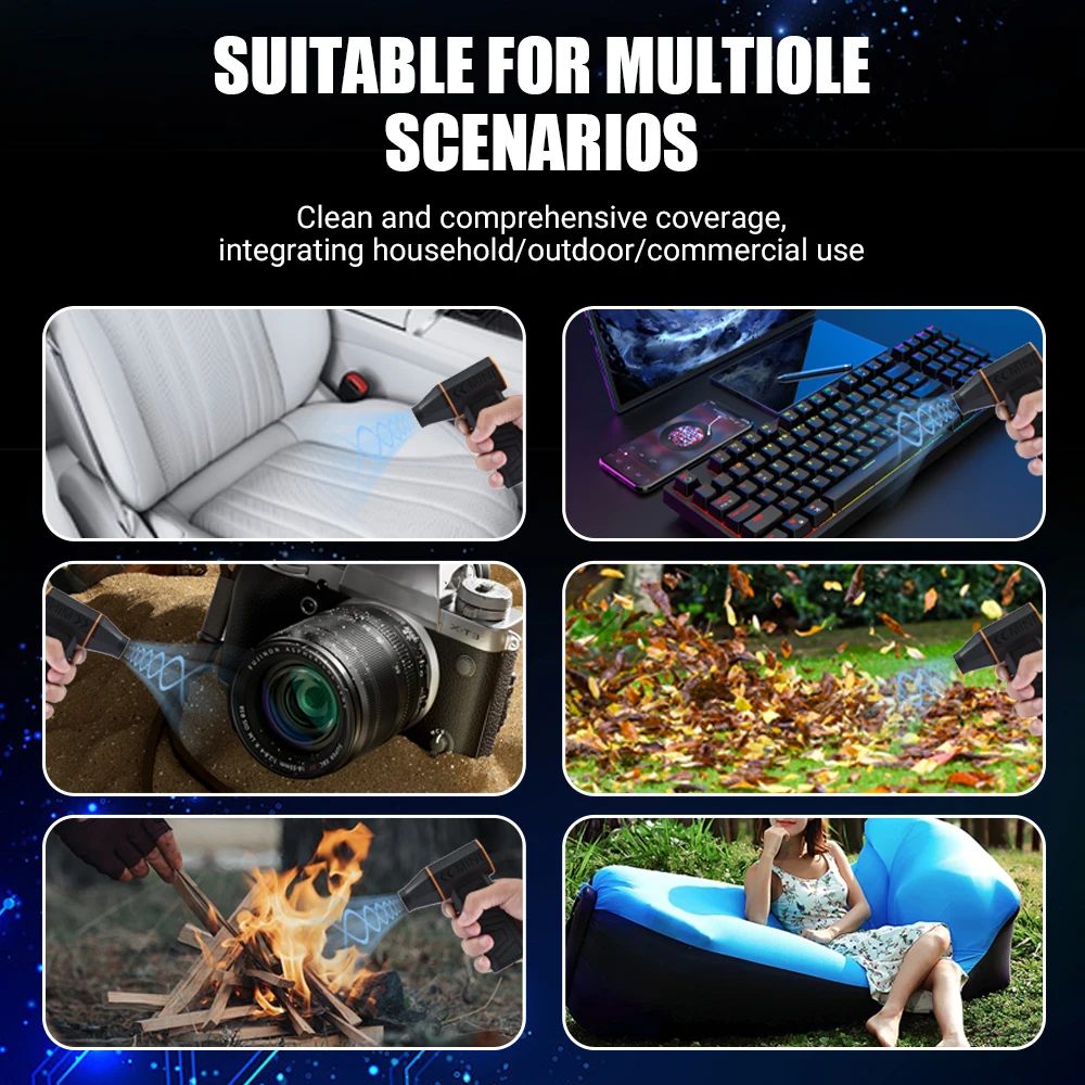 110000 RPM Mini Air Blower Handheld Electric Turbo Jet Fan Brushless Motor Violent Blower Wind Speed 41m/s Industrial Duct Fan