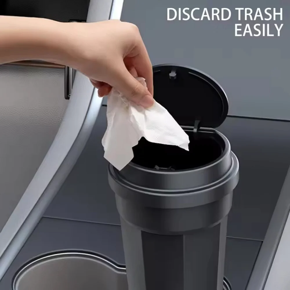 Auto-Mülleimer, Getränkehalter, Auto-Mülleimer mit Deckel, vielseitig einsetzbar, wasserdicht, Auto-Mülleimer, kleiner Mülleimer für Autozubehör