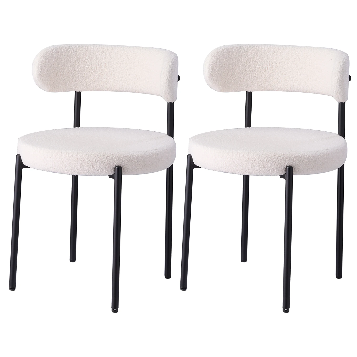 EGOONM-Chaises de salle à manger de style nordique, 2 pièces, en velours teddy