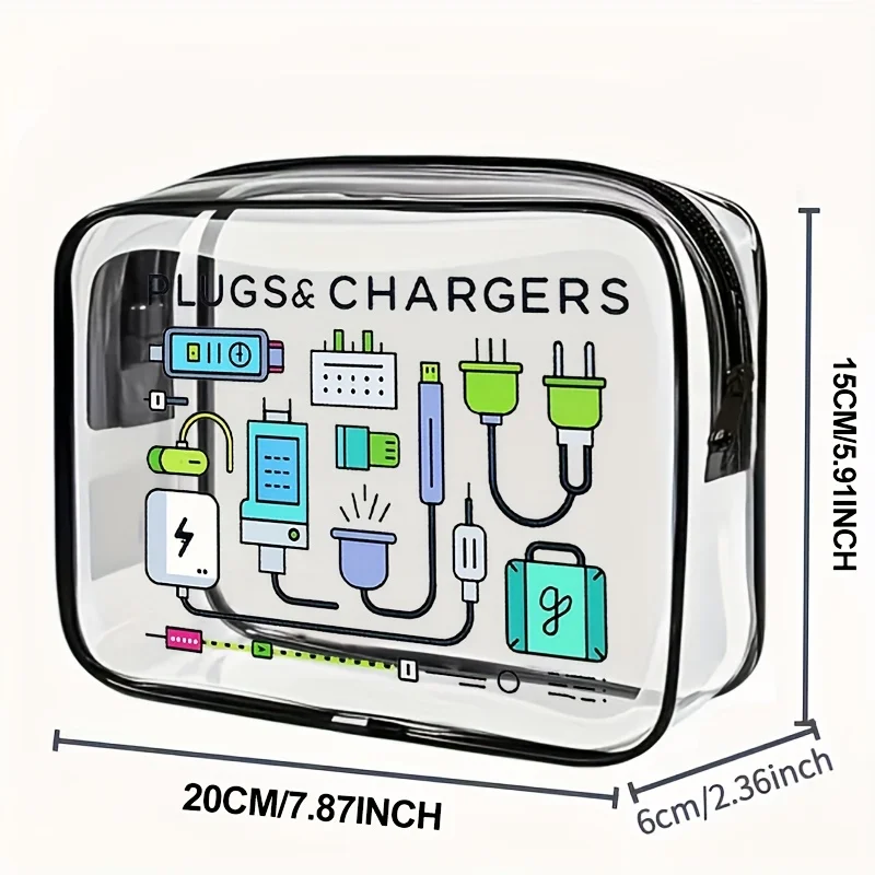 Borsa casual trasparente per uomo e donna: organizer da toilette da viaggio leggero e pieghevole con chiusura a cerniera e maniglia per il trasporto