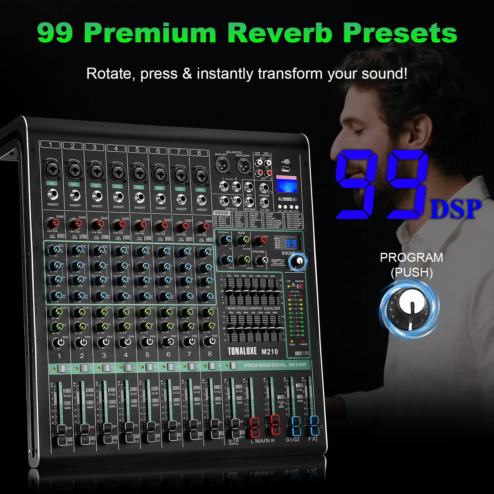 

FULUODE M210 Professional stage mixer 99 DSP 48V phantom