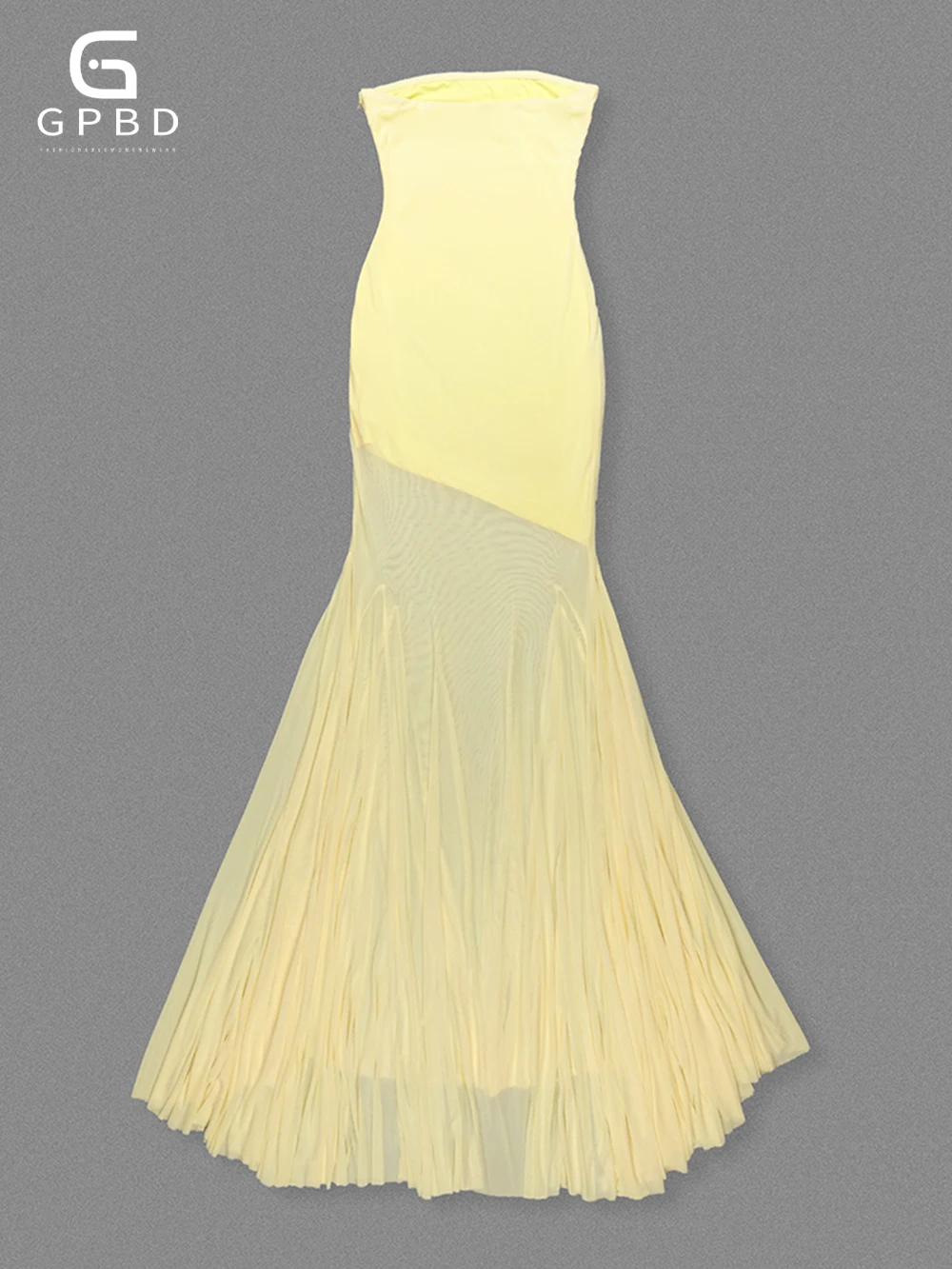 فستان ماكسي أنيق بدون حمالات شبكي مرقع أنيق بدون أكمام بدون ظهر لقضاء العطلات وحفلات الزفاف رداء طويل 2025 نسائي جديد #3