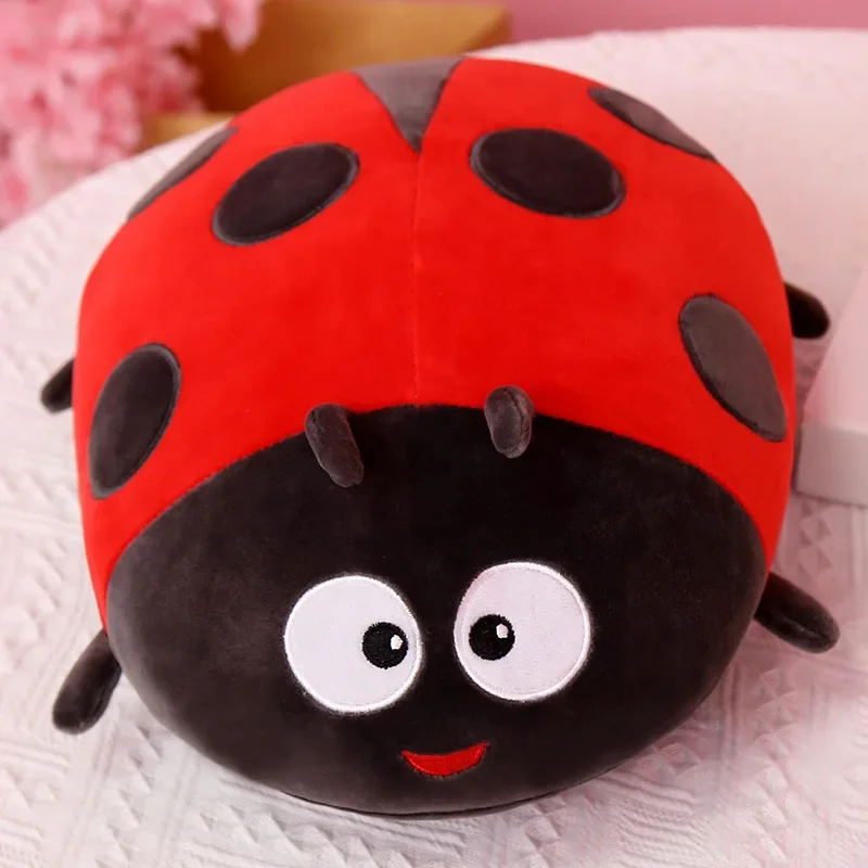 Sleeping Pillow for Girls Valentine\'s Day Gift Floor Cushion Cute Seven-star Ladybug Plush Toy Small Beetle Doll