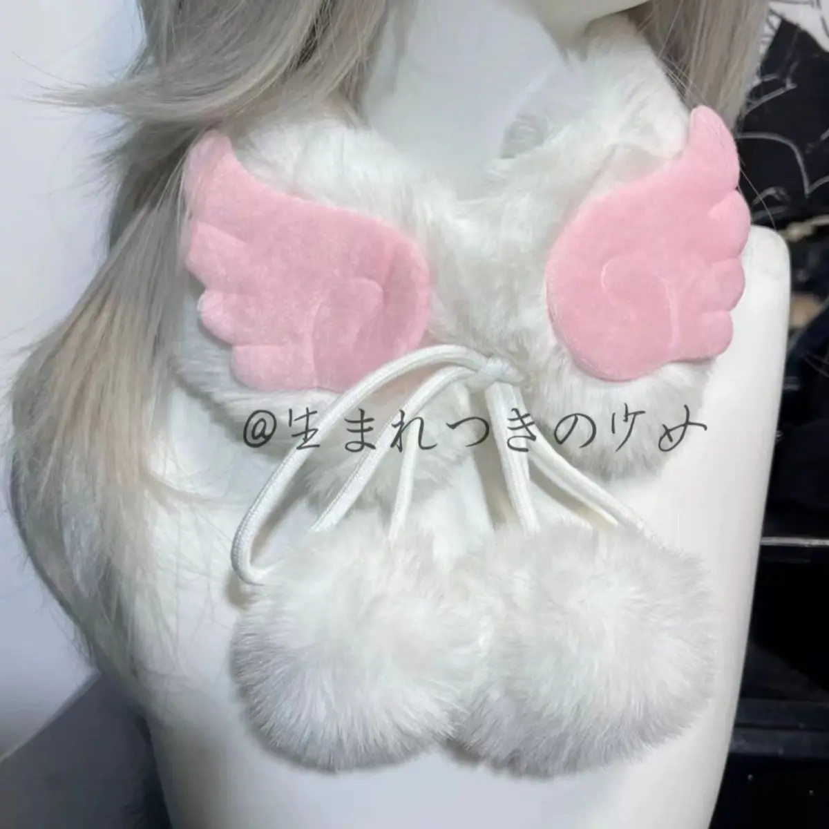 Angel Wings Plush Choker Winter Warm Scarf Subculture Cute Y2K Four Colors Available Decoration All-match Kawaii
