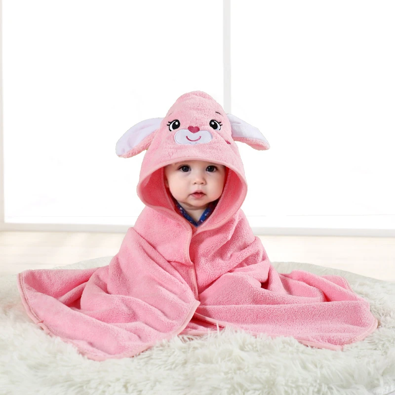 Dropshipping-Produkte Cartoon Tier Baby Badet uch atmungsaktive hypo allergene Kapuze Poncho Baumwolle Kinder Bademantel