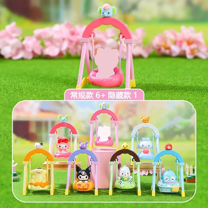 سانريو كورومي بلدي ميلودي مرحبا كيتي Pochacco سينامورول سوينغ سلسلة عمل نموذج لجسم صندوق أعمى لعبة الديكور هدية الهالوين #3