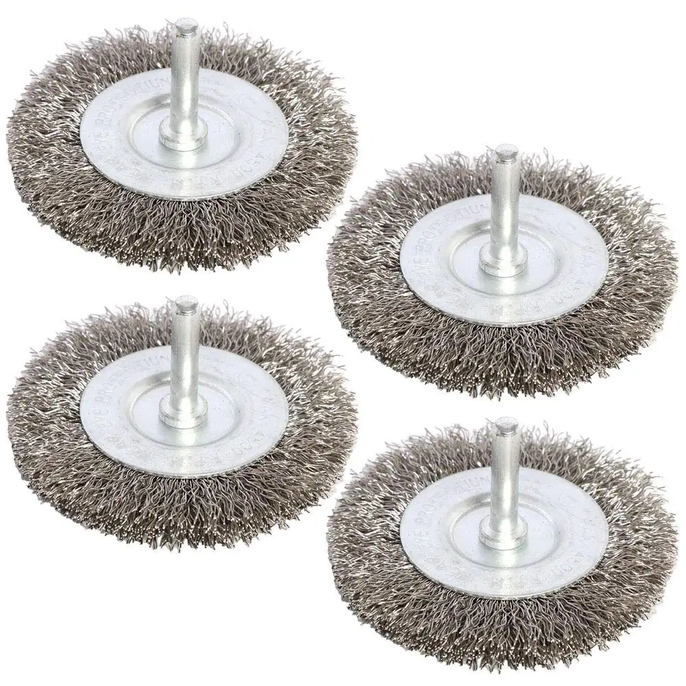 

4PCS 3 Inch Stainless Steel Wire Wheel Brushes Kit for Drill with 1/4-Inch Shank,Wire Wheels for Power-Operated Grinders