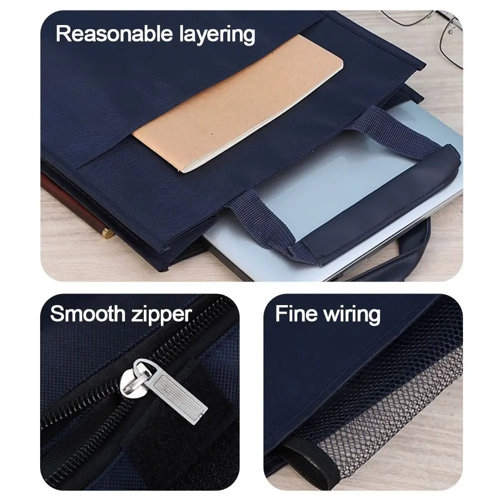 

Модная сумка для файлов из ткани Оксфорд, большая вместительная пыленепроницаемая сумка для хранения канцелярских принадлежностей, многослойный портфель, офисные принадлежности