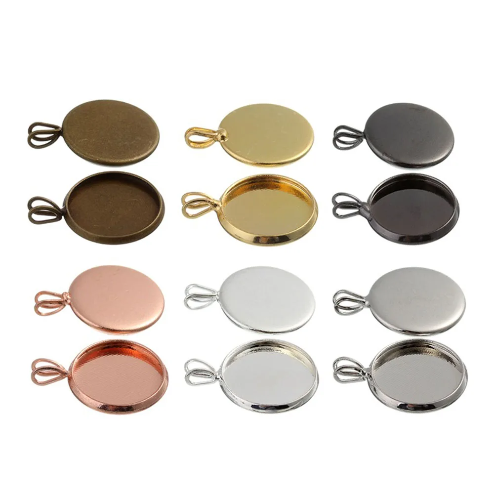 

10 Retro Trays Copper Plating Copper Plating Pendant Bezel Blank Round DIY Jewelry Making Supplies Resin Craft Gifts