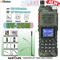 BAOFENG UV-25M Walkie Talkie Green Camo High Power 50KM Multi-band Amateur FM Radio Frequency Copy NOAA Weather Forecast UV25PRO