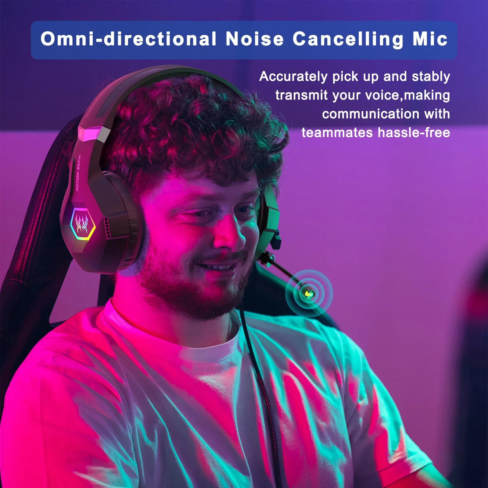 Wired Gaming Headset with 7.1 Surround Sound Gaming Headphones with Noise Cancelling Mic RGB Light Over Ear Headphones for PC