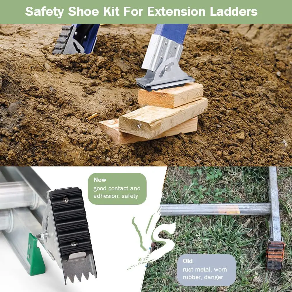 미끄럼 방지 사다리 발 패드, 사다리 패드 블록, 텔레스코픽 사다리 발 패드, 투피스 세트