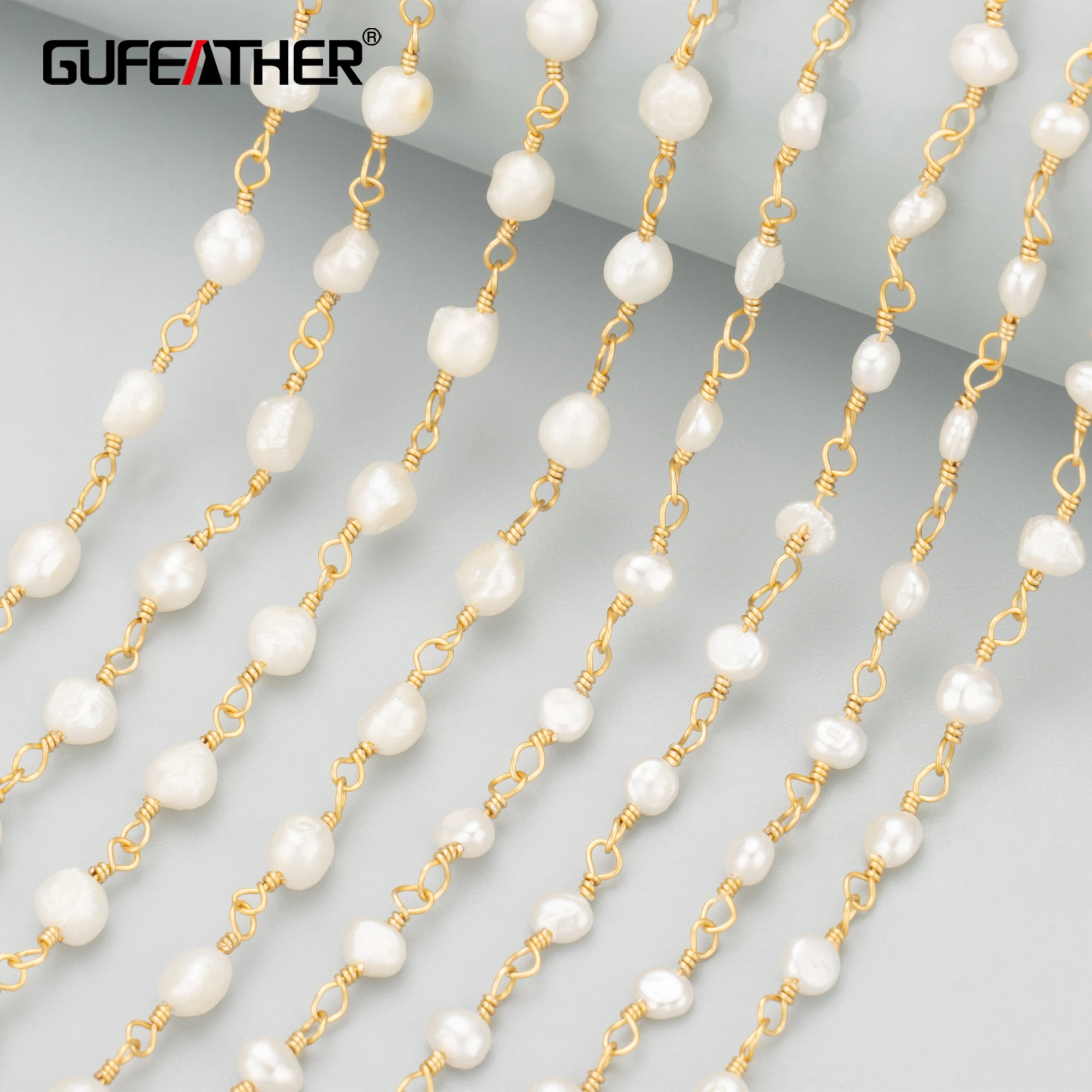 

GUFEATHER C326,chain,hand made,natural pearl,nickel free,18k gold plated,copper,jewelry making,diy bracelet necklace,1m/lot