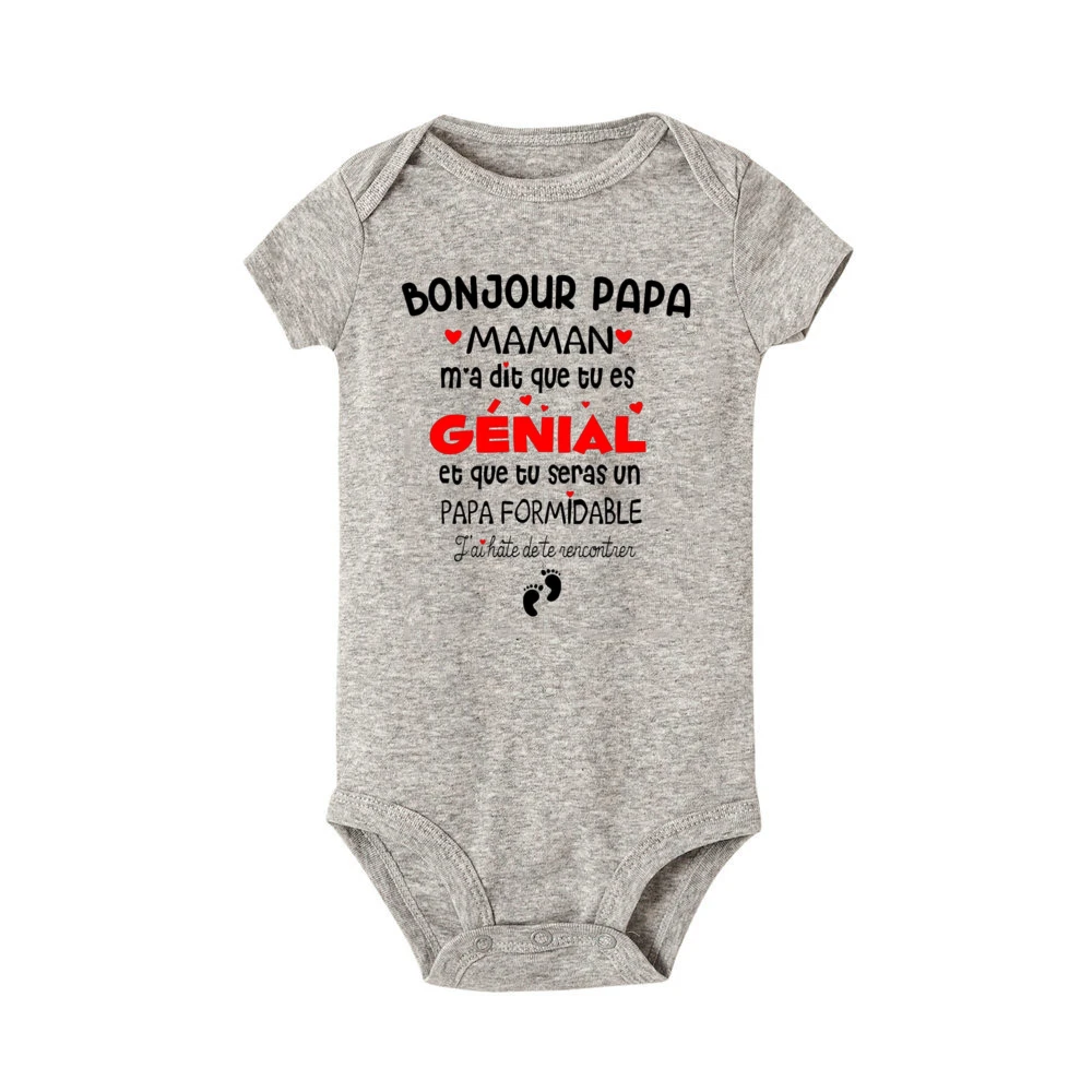 Hello Dad Mom Told Me That You Will Be A Great Dad Baby Bodysuit Pregnancy Announcement Infant Clothes Baby Short Sleeve Romper