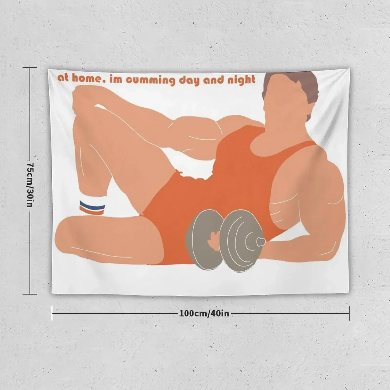 im cumming in the gym, im cumming day and night' pumping iron bodybuilding meme Tapestry Aesthetic Decoration Tapestry