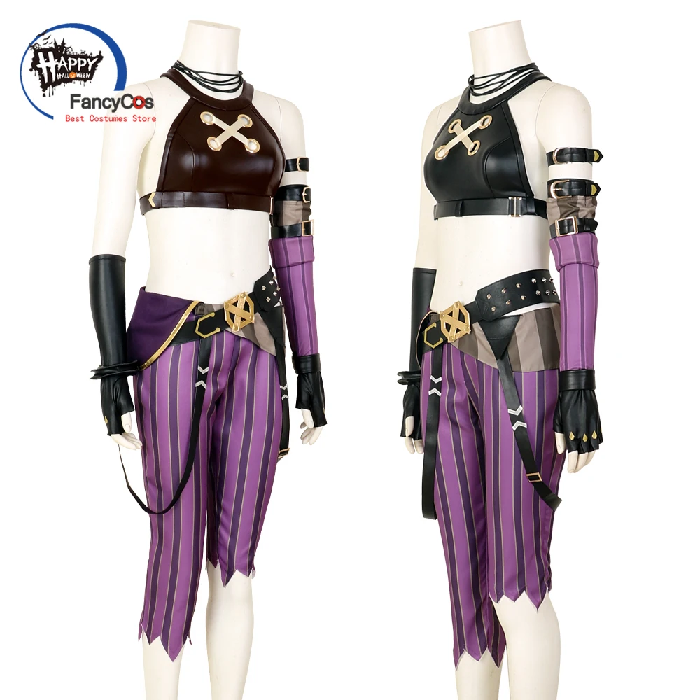 LOL Jinx Cosplay Costume Anime LOL Arcane Jinx Cosplay Uniform Outfits Halloween Carnival Suit Custom Made Halloween Costume