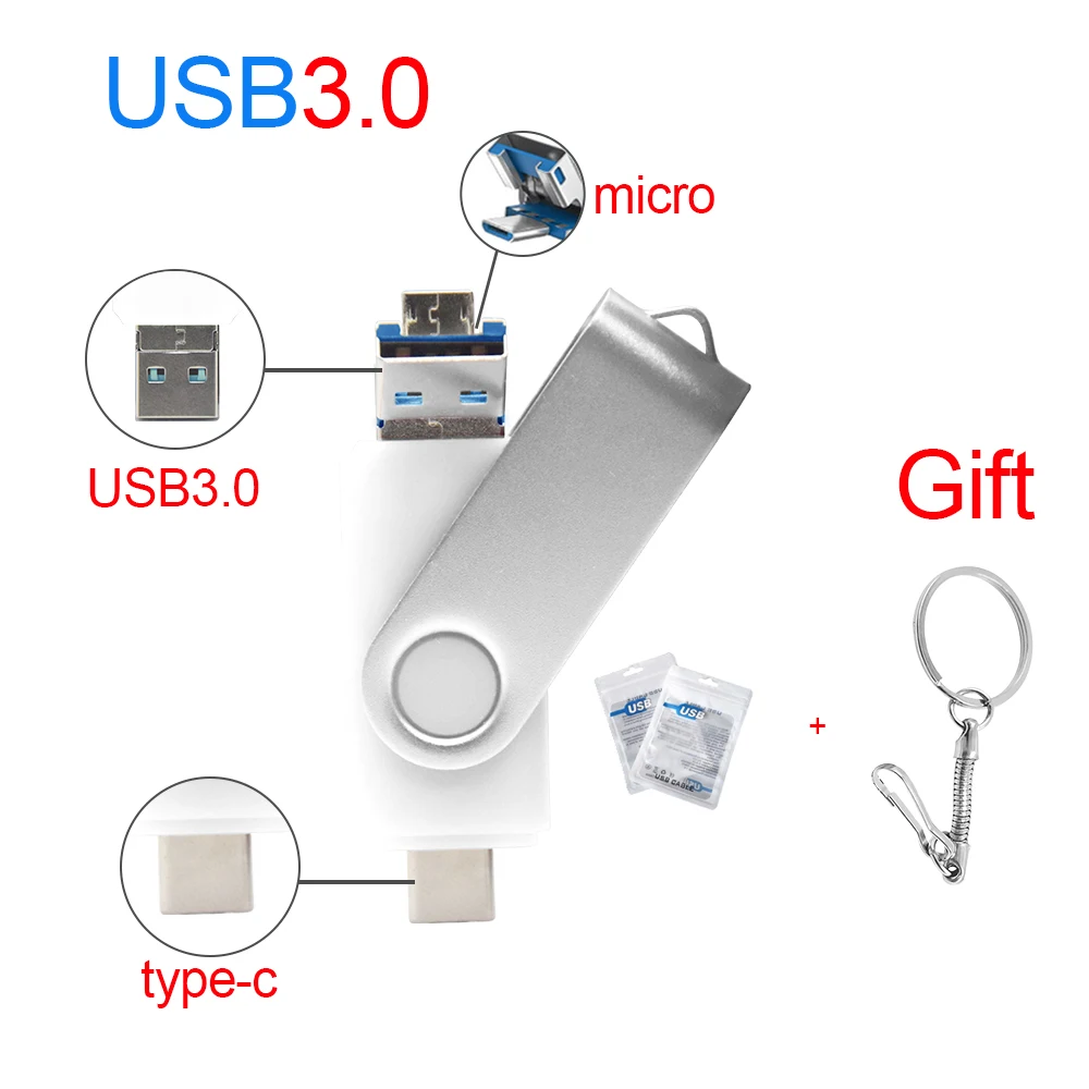 

Новый OTG USB флеш-накопитель 3 в 1 Type C 3,0, флеш-накопитель 128 ГБ, 64 ГБ, 32 ГБ, 16 ГБ, USB-накопитель 2,0, флеш-накопитель для Android/Type-C/ПК