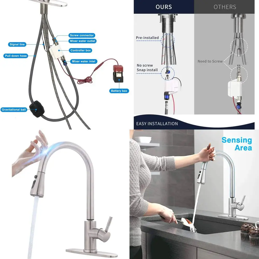 

Выдвижной кухонный смеситель из нержавеющей стали с распылителем и отделкой из матовой стали
