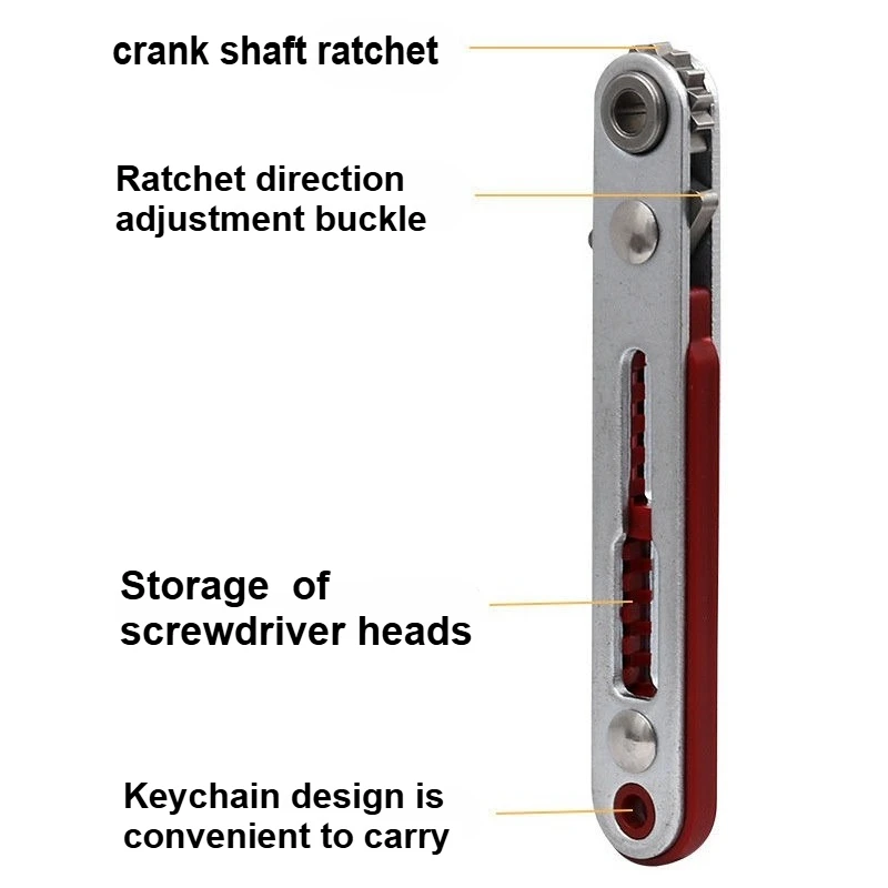1/4 محرك ثنائي الاتجاه مفك براغي بسقاطة مجموعة متعددة الوظائف المنزل لتقوم بها بنفسك أدوات يدوية مقبض مدمج لسهولة التخزين #6