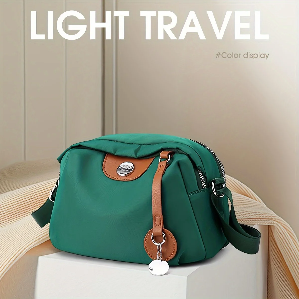 

Зеленая ткань Оксфорд, легкая модная однотонная сумка через плечо для пожилых людей, модная однотонная сумка через плечо в упаковке