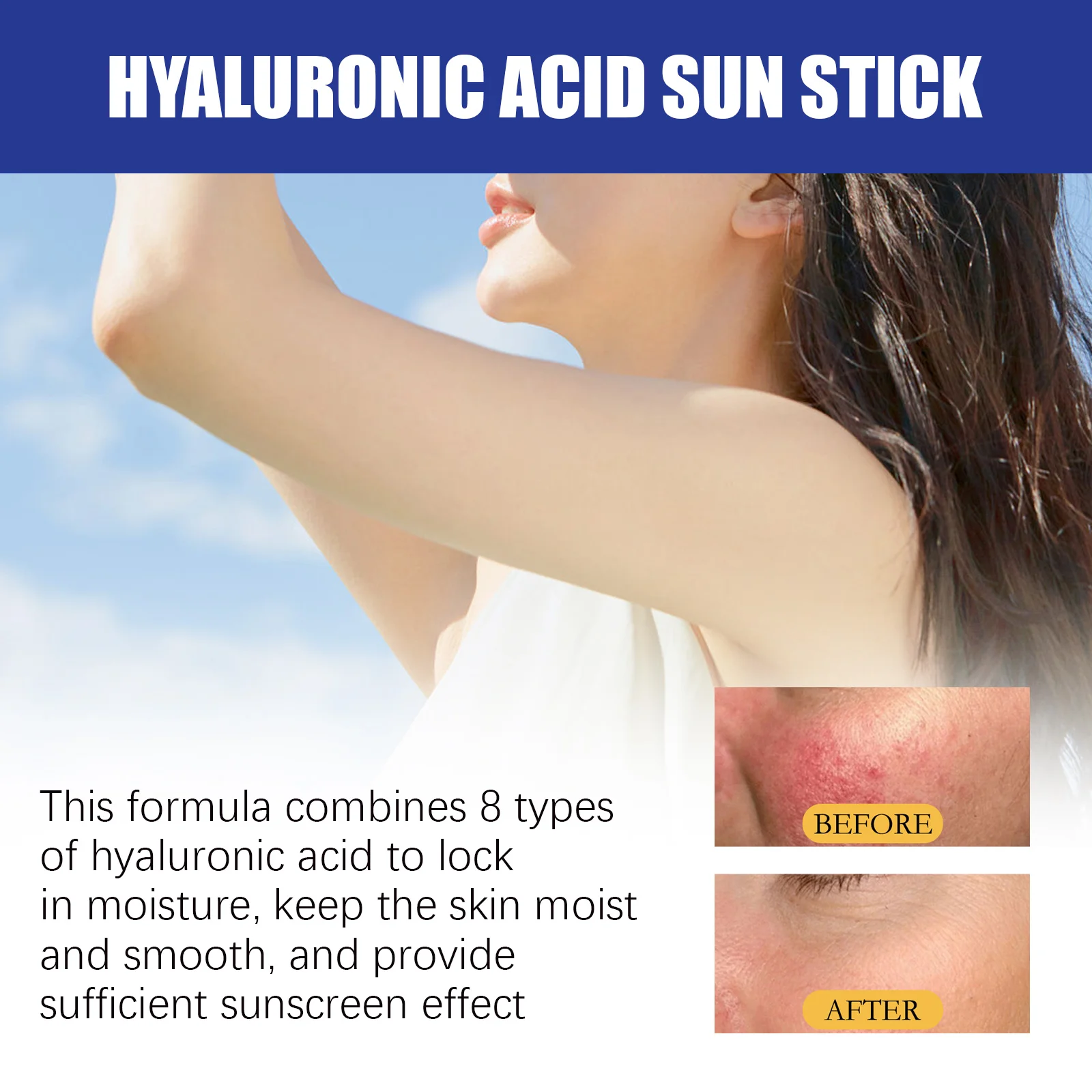 EELHOE Hyaluronic Acid Protection Stick сохраняет кожу влажную, гладкую, увлажняющую, изолированную, водонепроницаемую, устойчивую к ультрафиолетовому излучению.