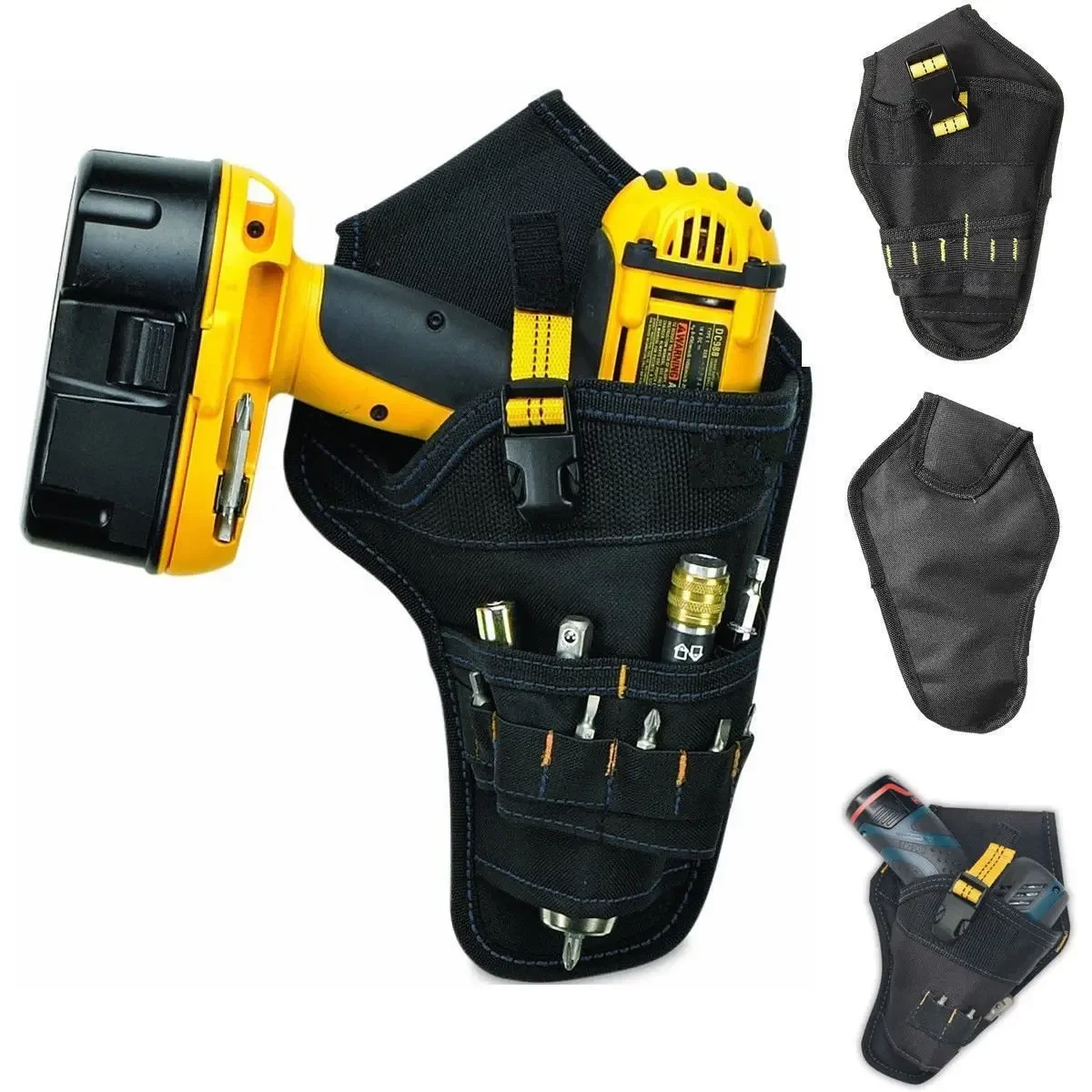 

Portable Heavy Duty Drill Driver Holster Cordless Electrician Tool Bag Bit Holder Belt Pouch Waist Cordless Drill Storage Pocket