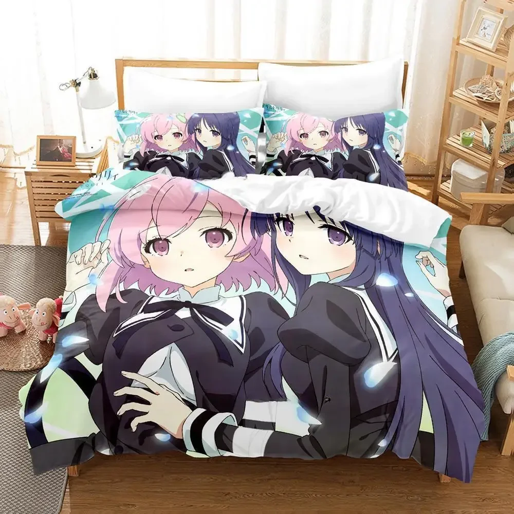 Assault Lily Bouquet Bedding Set Single Twin Full Queen King Size Bed Set Adult Kid Bedroom Duvetcover Sets Anime Bed Sheet Set