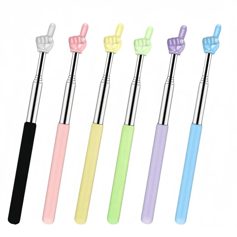 Steel Teaching Pointer Telescopic Rod Finger Design Teaching Stick Finger Sticks Mini Pointer Stick For School Office Tools Read