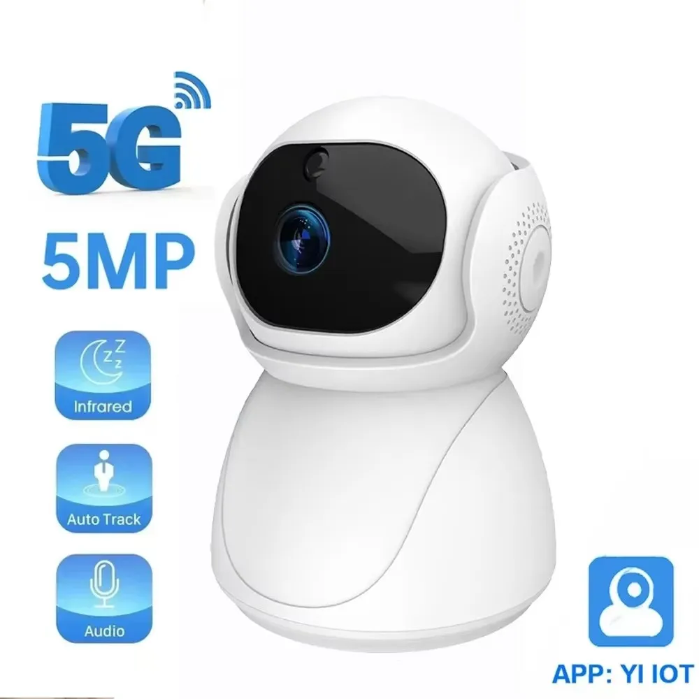 YI IoT 5G 2.4G 5MP Security Camera Indoor PTZ Camera Motion Detection Auto Tracking Colorful Night Vision Surveillance Cameras