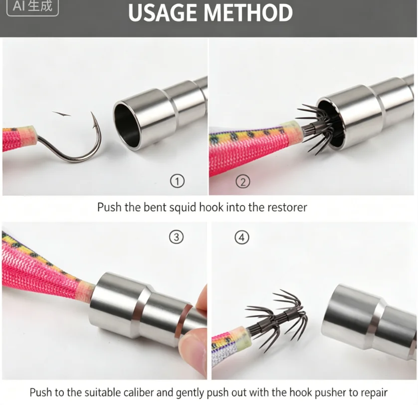 1pc Stainless Steel Squid Hook Corrector Can Restore Deformed FishingHook Portable&Lightweight Fishing Tackle Accessory image 6