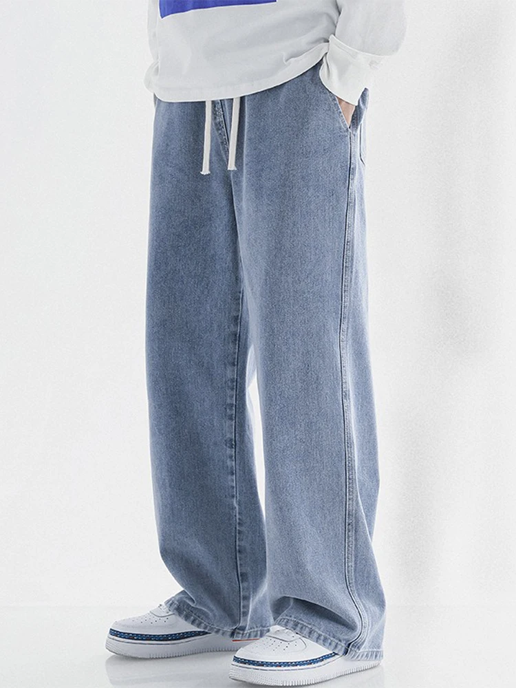

Jeans Men's Blue Black Loose Straight Denim Pants Korean Fashion Streetwear Youth Casual Comfortable Wide Leg Casual Trousers