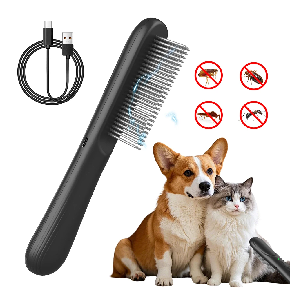 

800mAh Electric Flea Comb for Dogs Cats - Waterproof Anti Lice Flea Removal Brush, Pet Grooming Killer Comb Accessories