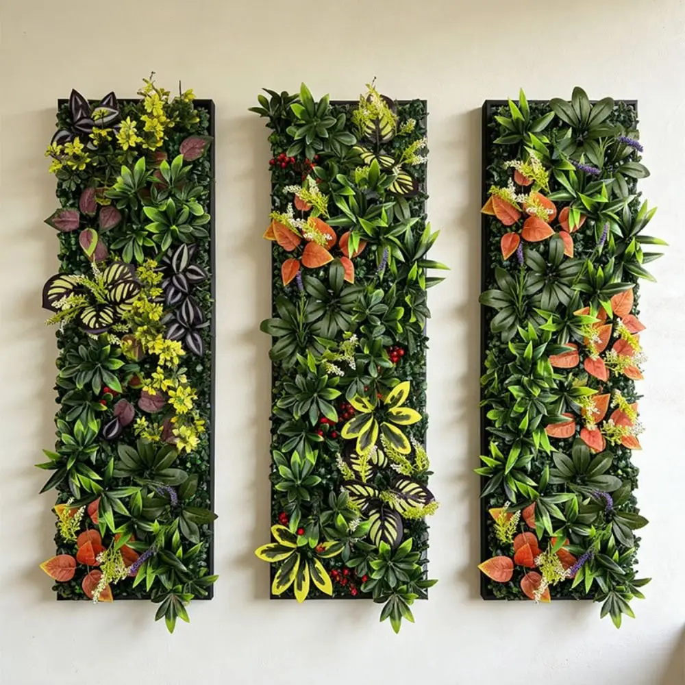 DIY Artificial Plant Wall Panel UV Protection Durable Artificial Eucalyptus Carpet 75x25cm Flower Fake Green Grass Mat