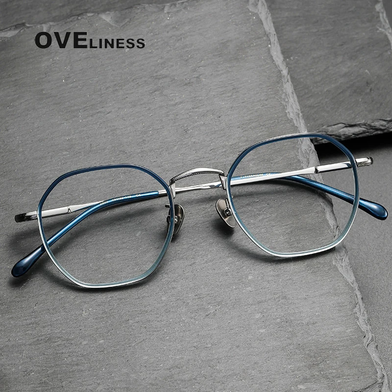 

Acetate Titanium eye Glasses Frame Men 2023 Vintage Retro Square Prescription Eyeglasses Women Myopia Optical Eyewear Spectacles