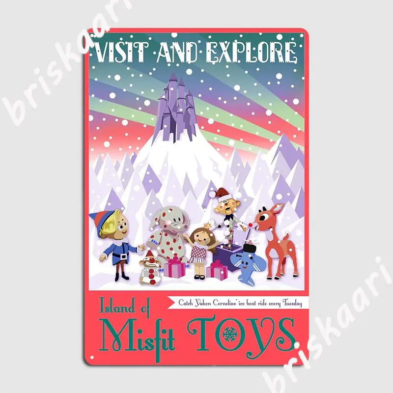 Island Of Misfit Toys Rudolph Vintage Style Travel Poster Poster Metal Plaque Club Home Club Bar Design Wall Plaque