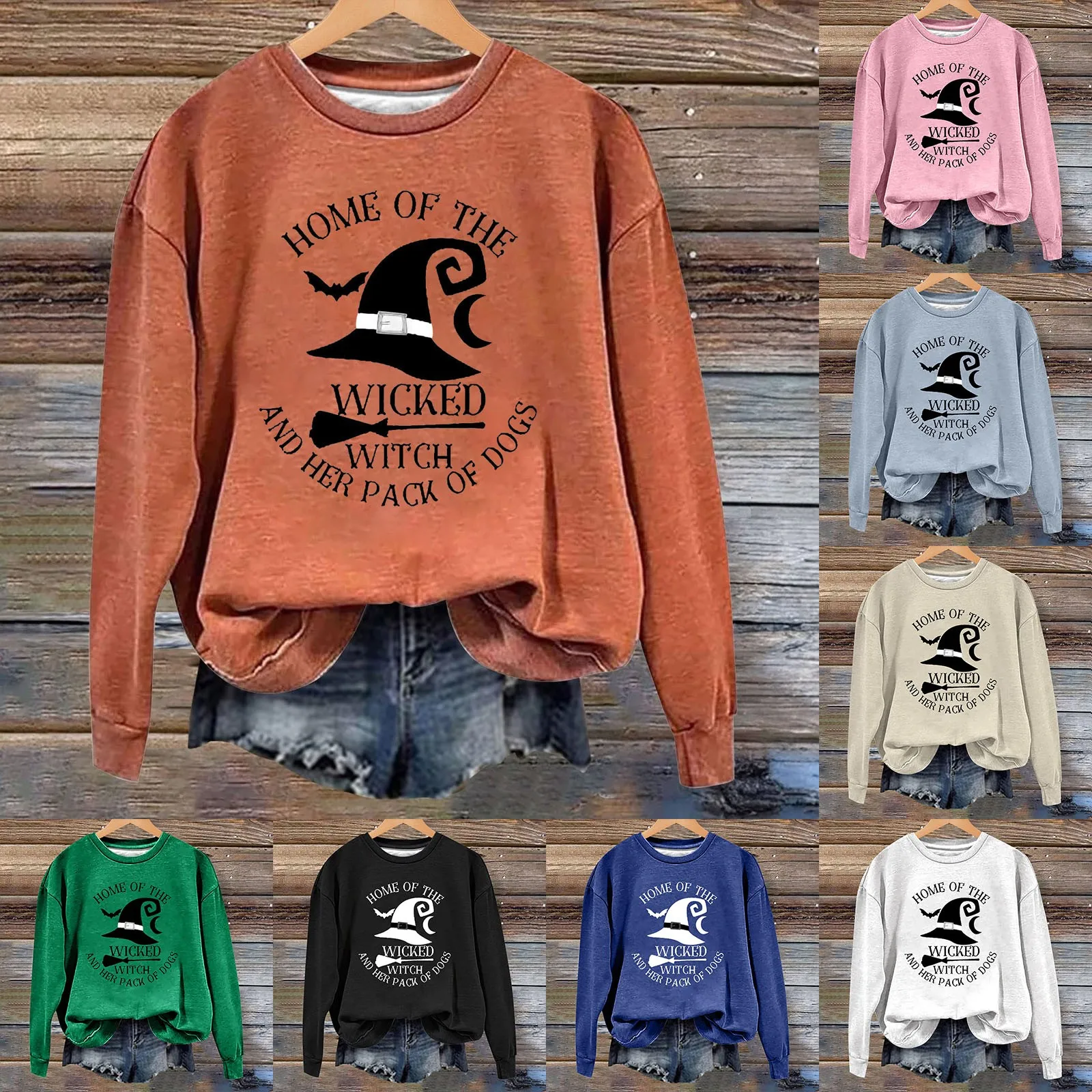 Herfst Heks Decoratie Grafische Sweatshirts Voor Vrouwen Sweatshirt Halloween Humor Pullover Zacht Bedrukt Tops Dames Sweatshirt