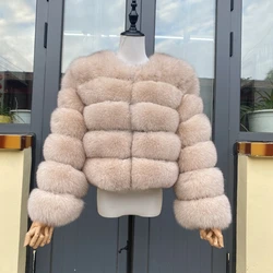 style real fur coat 100% natural fur jacket female winter warm leather fox fur coat high quality fur vest