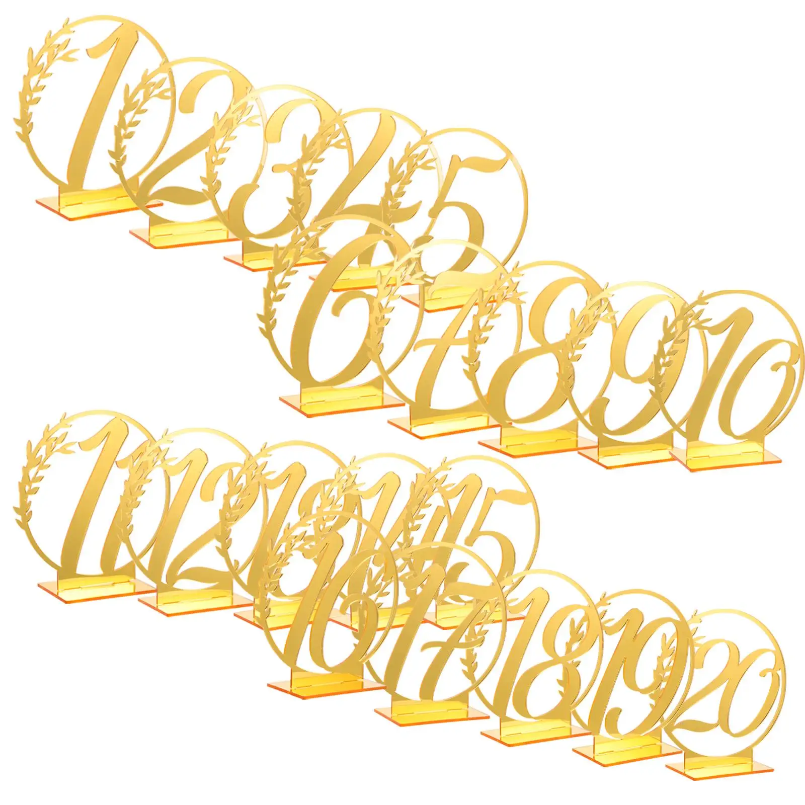 Wedding Table Set Acrylic Numbers 1-20 Wedding Reception Table Numbers Elegant Sign for Party Banquet Reception Restaurant Decor