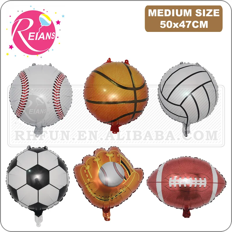 Aluminum Foil Balloon Football Basketball Baseball glove Volleyball Rugby Toy baby shower Birthday Party sports Decoration