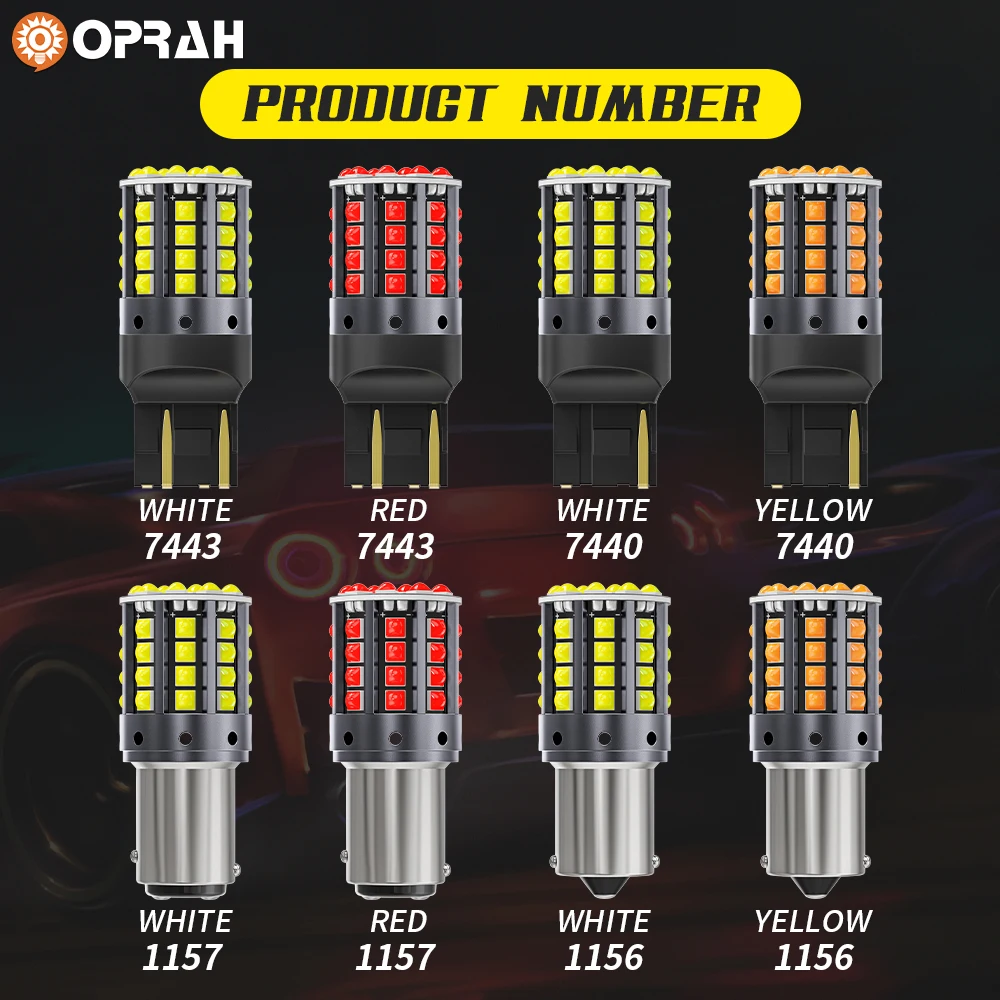 2X 1157 BAY15D P21/5W 1156 BA15S P21W BAU15S PY21W LED Canbus 3030 44SMD 7440 7443 W21W T20 Turn Signal Reverse Brake Light Bulb