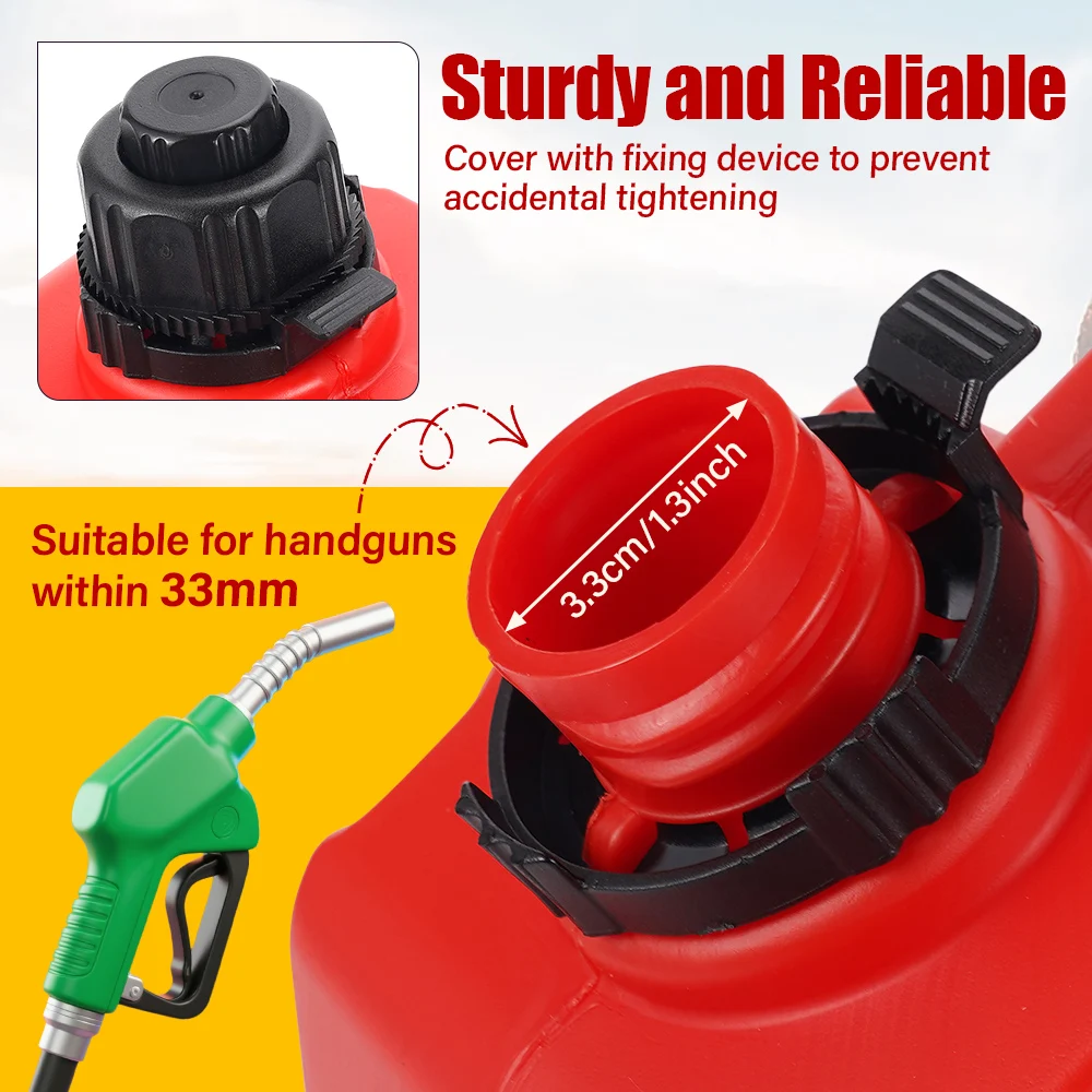 5L Portable Fuel Tank Motorcycle Reserve Oil Tank With Lock Thickened Plastic Explosion-proof Anti-static Gas Can Jerry Can