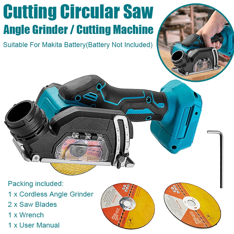 

Беспроводная циркулярная пила, совместимая с аккумулятором Makita (без аккумулятора), деревообрабатывающий станок, угловая шлифовальная машина, электроинструменты