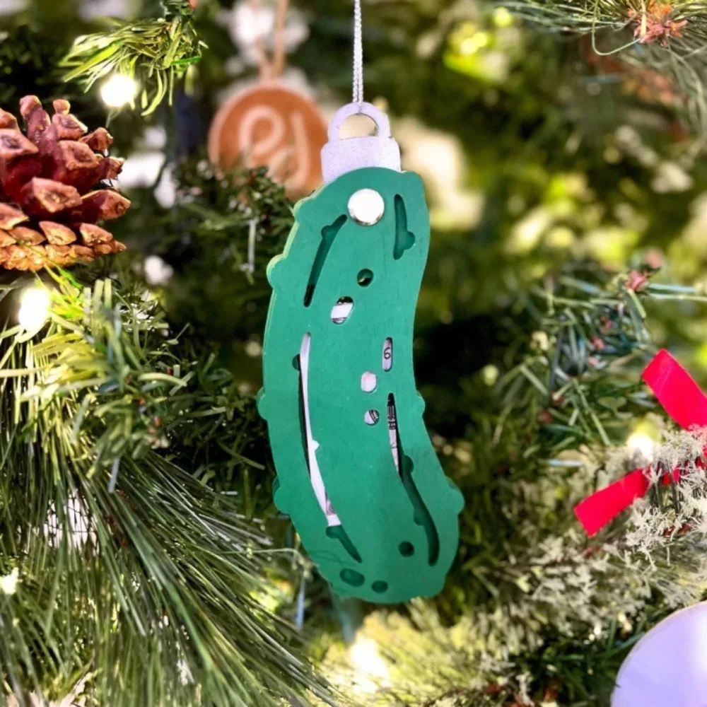 Christmas Pickle Money Holder Wooden Handmade Christmas Tree Pickle Ornaments Unique Christmas Money Tree for Family Friends